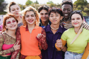 Group of teens in adolescent LGBTQ treatment program