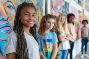 A group of teens engaging in coping strategies to manage teenage depression