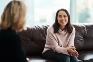 Therapist and teen engage in motivational interviewing