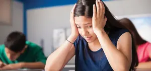 teen girl taking anxiety test designed for teenagers